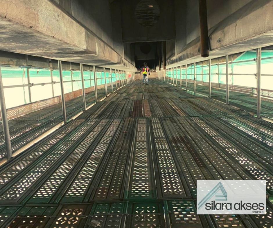 Installation Of Suspended Scaffold Underneath Penang Bridge